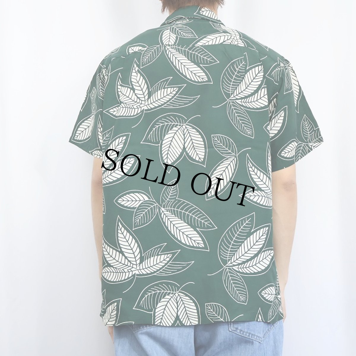 画像3: 50's KAHANAMOKU リーフ柄 オールオーバーパターン レーヨンアロハシャツ (3)