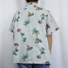画像3: 50's TERRACE CLUB ヤシの木柄 オールオーバーパターン コットンアロハシャツ L (3)