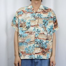 画像2: 50〜60's Riviera オールオーバーパターン レーヨンアロハシャツ L (2)