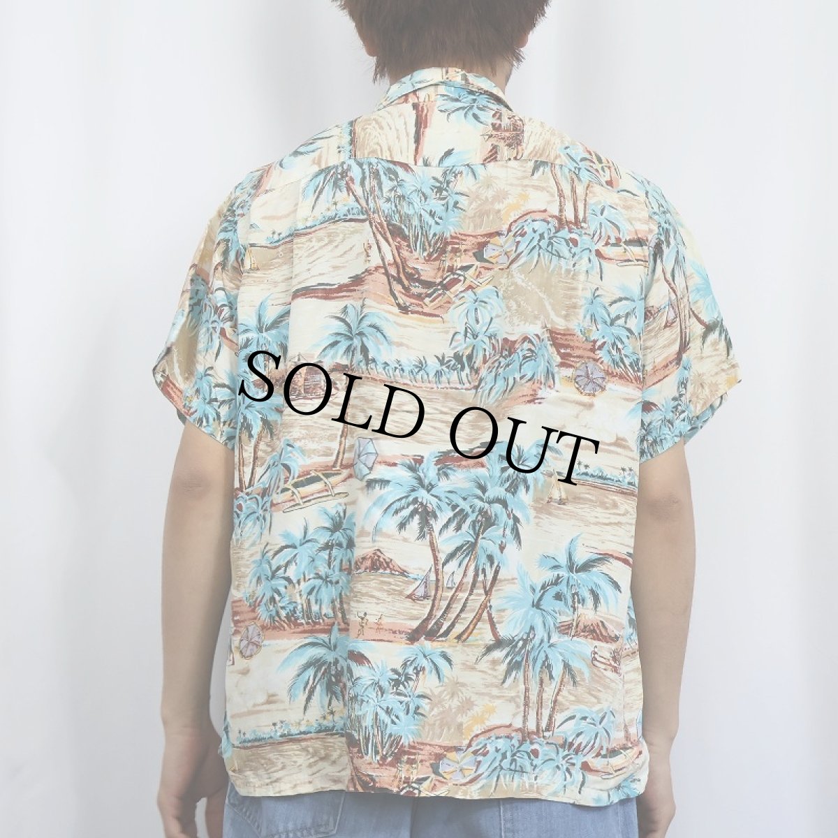 画像3: 50〜60's Riviera オールオーバーパターン レーヨンアロハシャツ L (3)