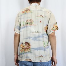 画像3: 50's オールオーバーパターン レーヨンアロハシャツ (3)