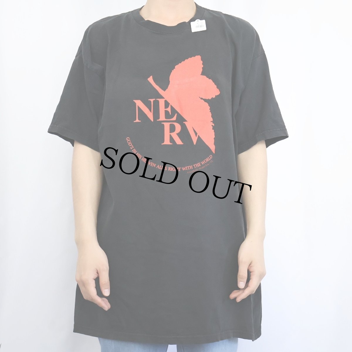 画像2: 2000's 新世紀エヴァンゲリオン ''NERV'' アニメプリントTシャツ BLACK XXL (2)