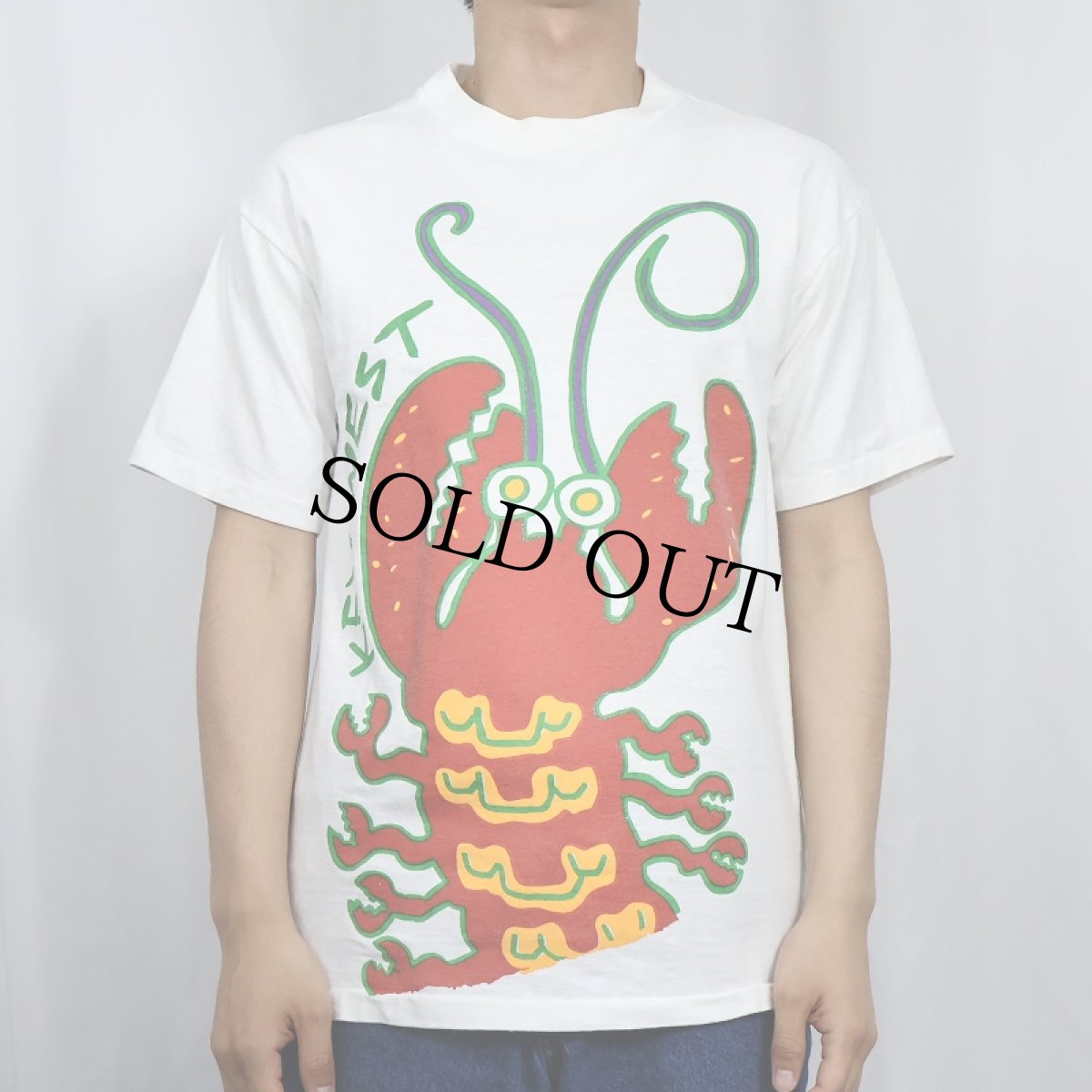 画像2: 90's GRAVITY GRAPHICS USA製 "KEY WEST" ロブスター プリントTシャツ M (2)