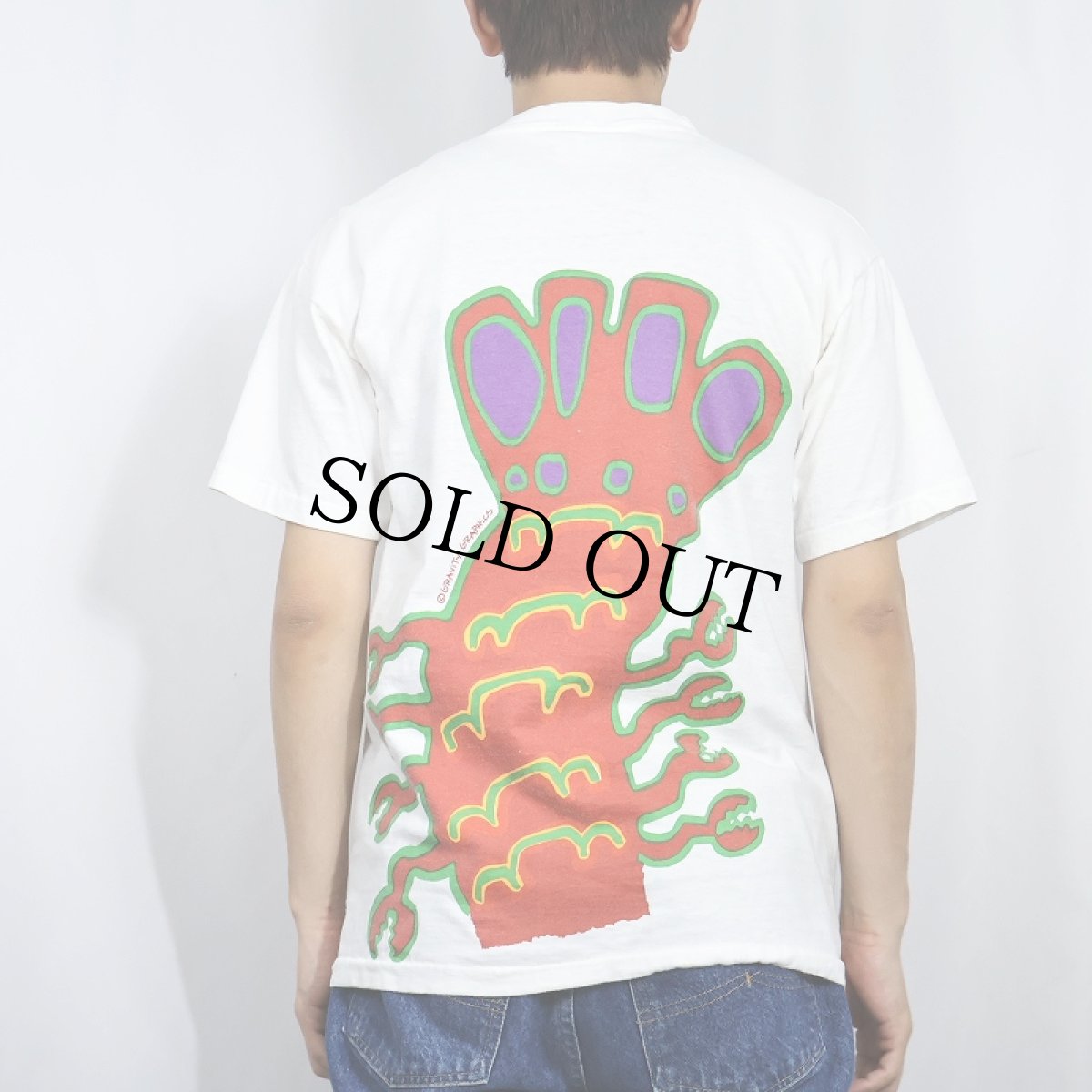画像3: 90's GRAVITY GRAPHICS USA製 "KEY WEST" ロブスター プリントTシャツ M (3)