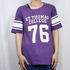 画像2: 70〜80's Champion バータグ USA製 "ST.THOMAS COLLEGE" ナンバリング フットボールTシャツ XL (2)