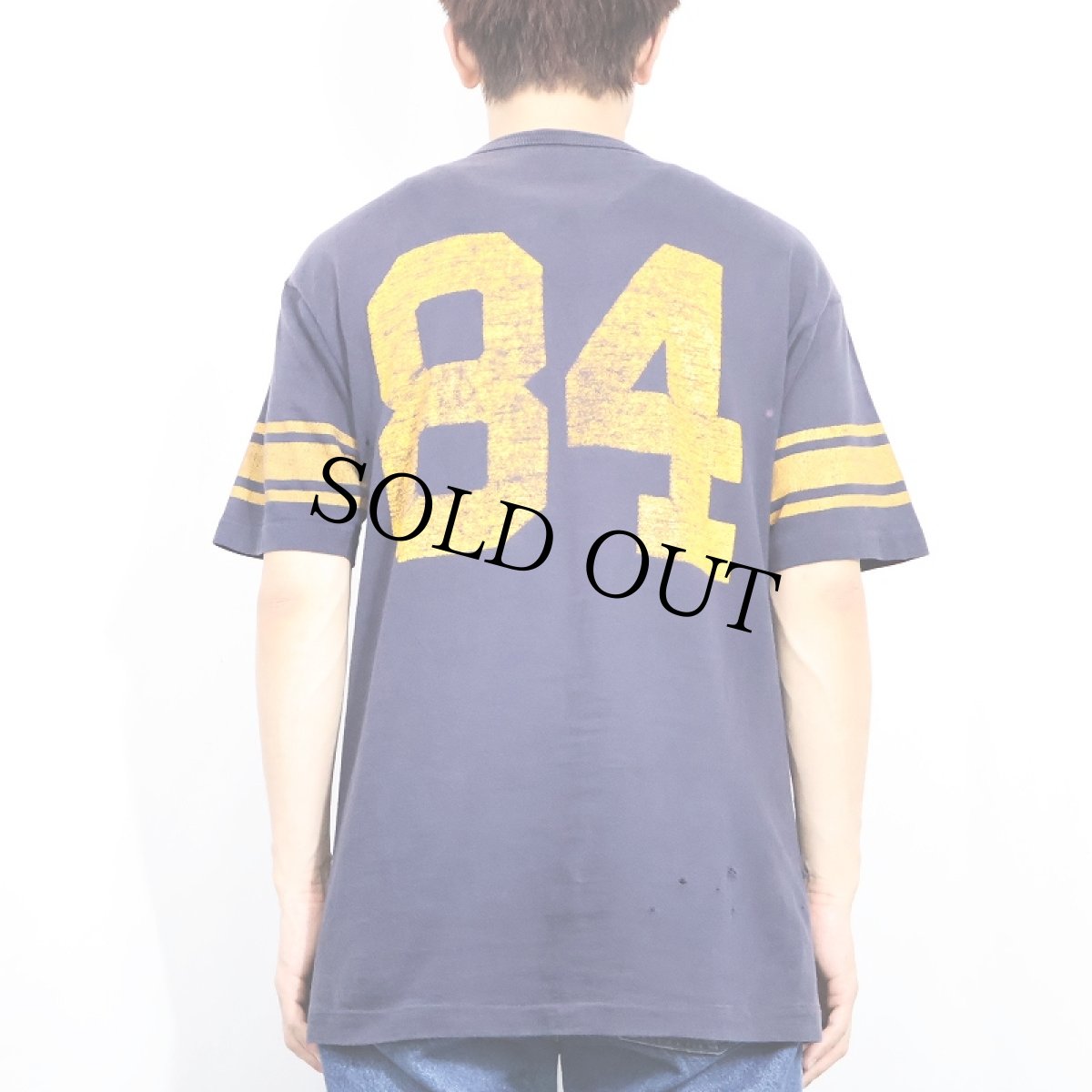 画像3: 80's Champion USA製 トリコタグ "NOTRE DAME" ナンバリング フットボールTシャツ NAVY XL (3)