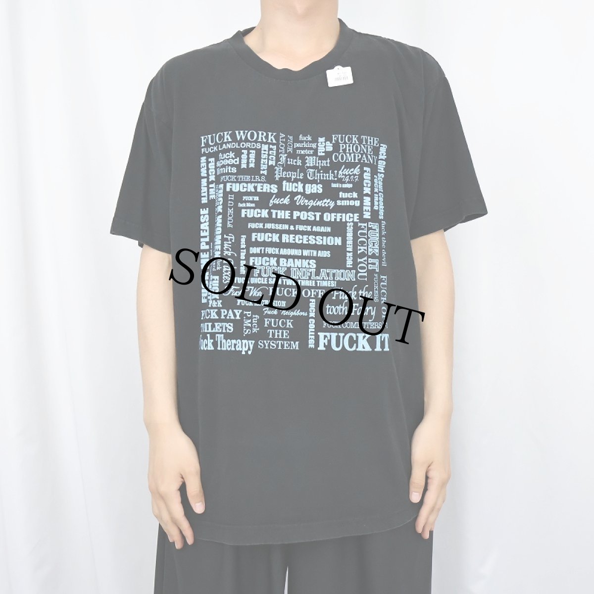 画像2: "Fワード" プリントTシャツ BLACK (2)