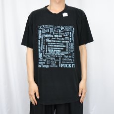 画像2: "Fワード" プリントTシャツ BLACK  (2)
