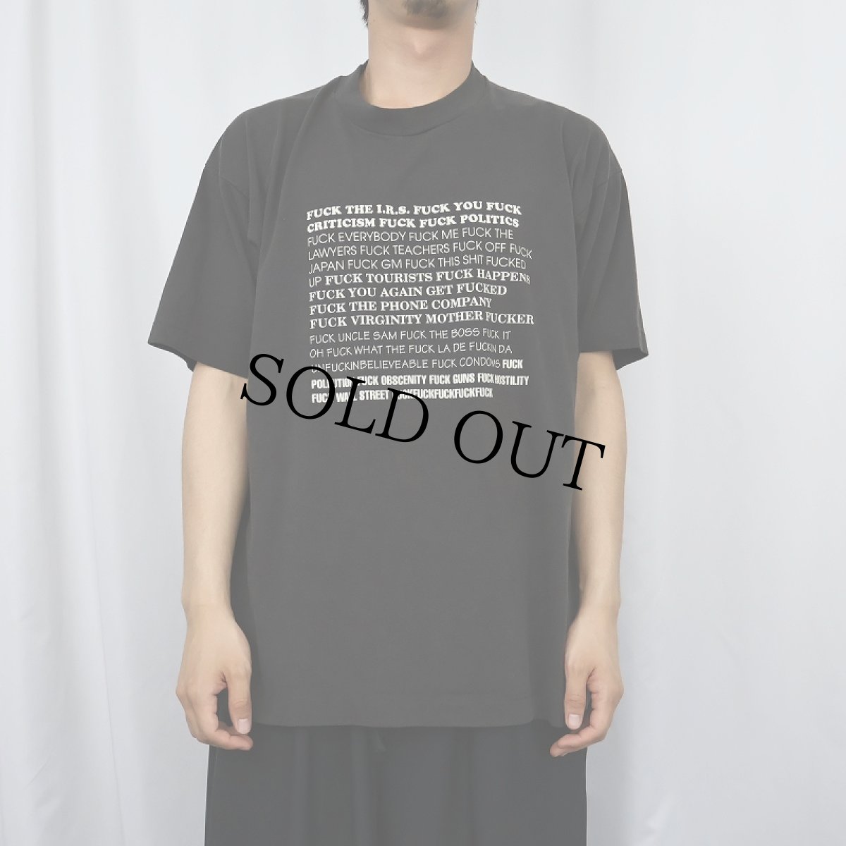 画像2: 90's USA製 "Fワード" プリントTシャツ BLACK XL (2)