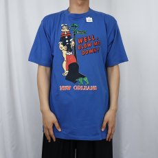 画像2: 80's POPEYE "WELL, BLOW ME DOWN!" キャラクターパロディ エロTシャツ XL (2)