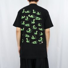 画像3: 90's USA製 四十八手 トカゲプリント エロTシャツ BLACK L (3)