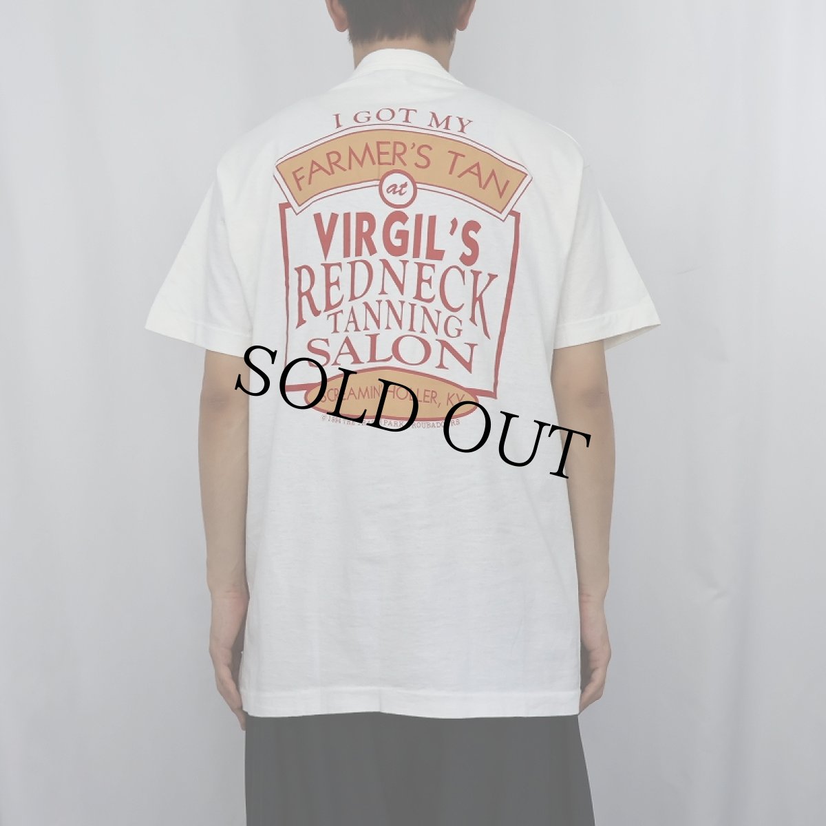 画像3: 90's USA製 "I got my farmer's tan" 騙し絵プリントTシャツ L (3)