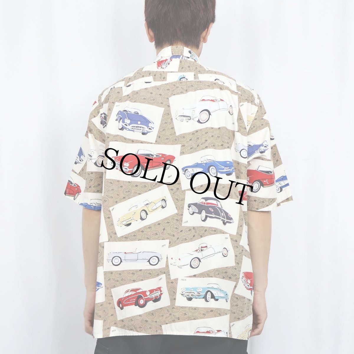 画像3: 90's reyn spooner クラシックカー柄 コットンシャツ L (3)