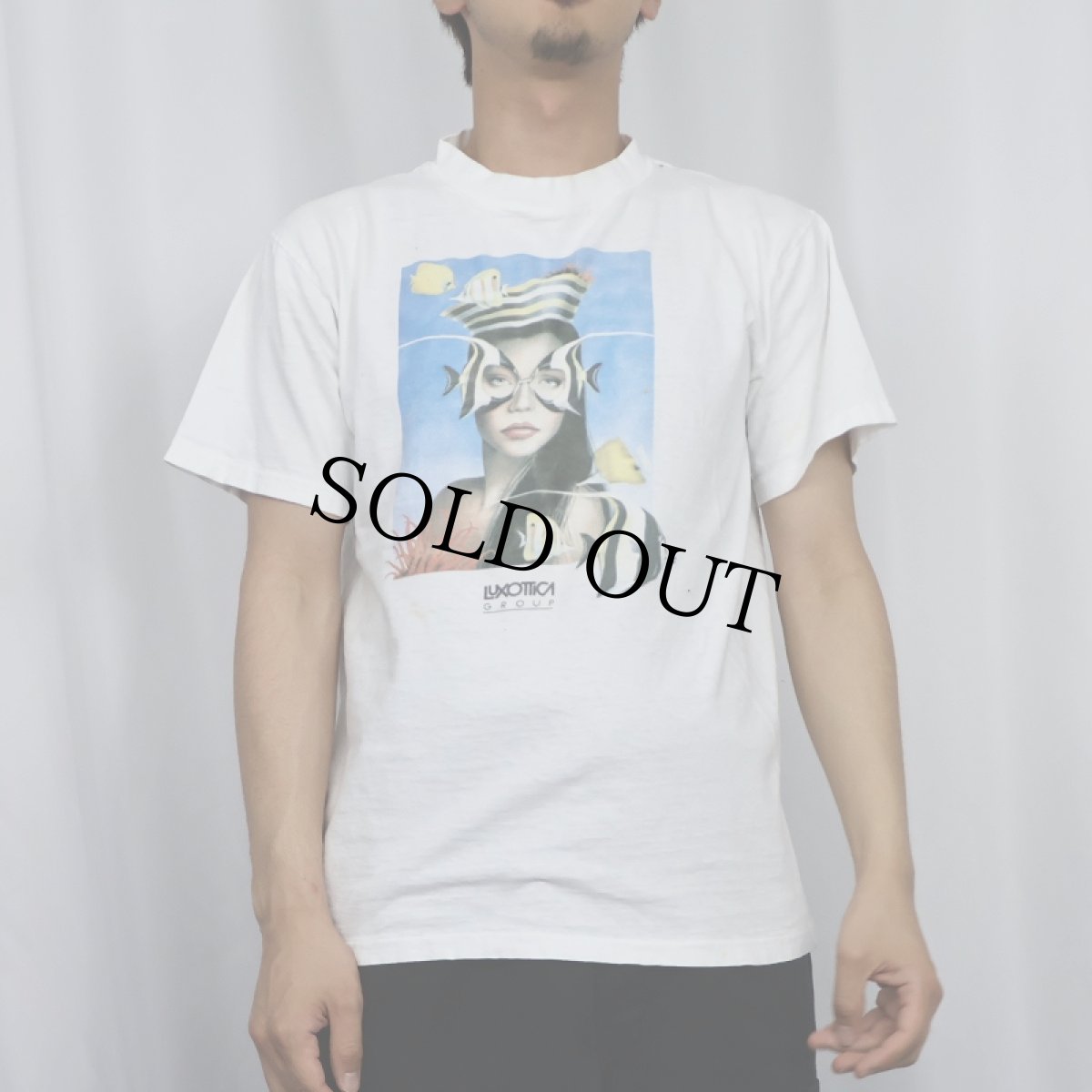 画像2: 90's LUXOTTICA アイウェア企業 プリントTシャツ L (2)