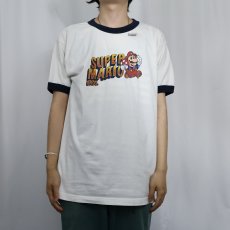 画像2: SUPER MARIO BROS. ゲームキャラクタープリント リンガーTシャツ L (2)