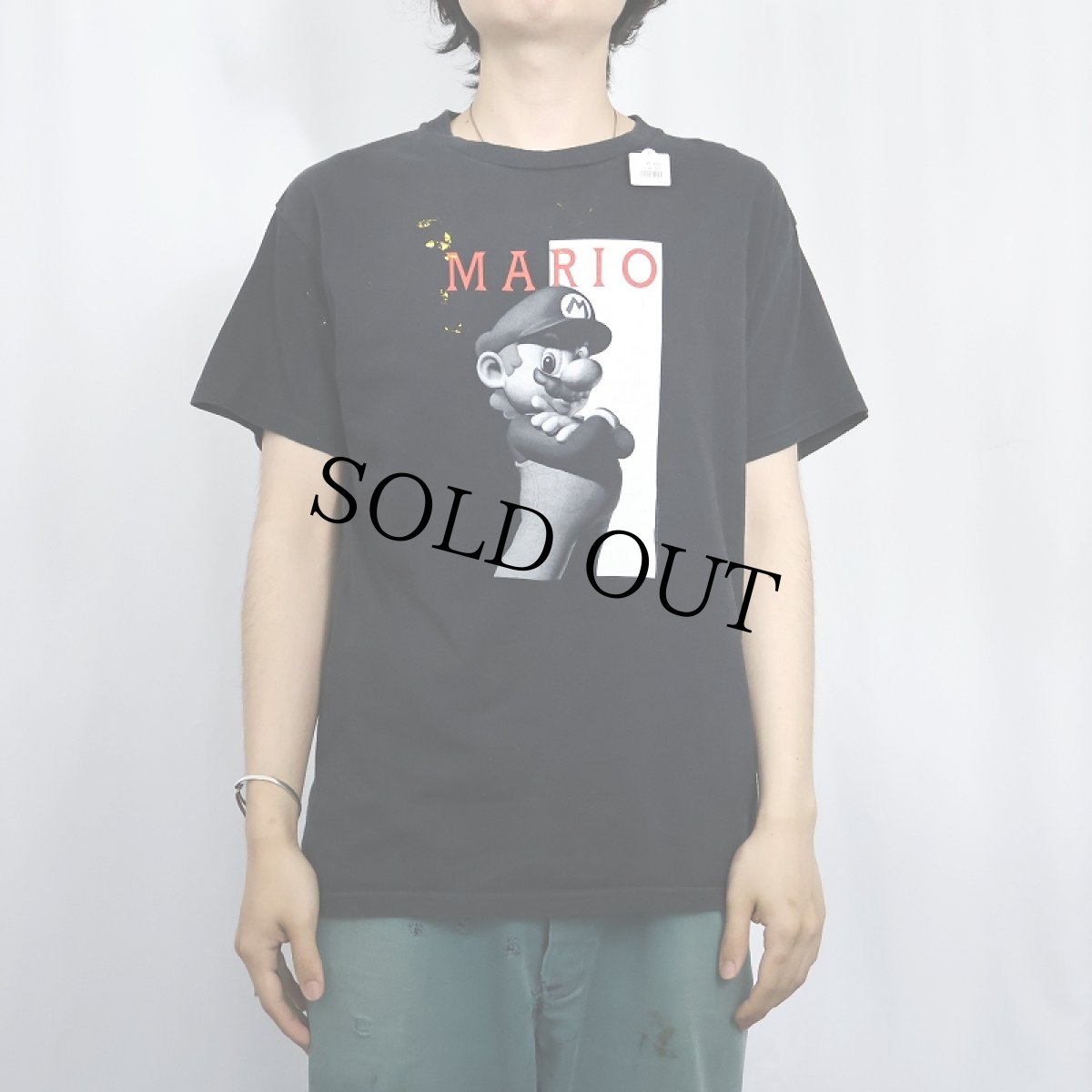 画像2: マリオ 映画パロディプリントTシャツ BLACK M (2)