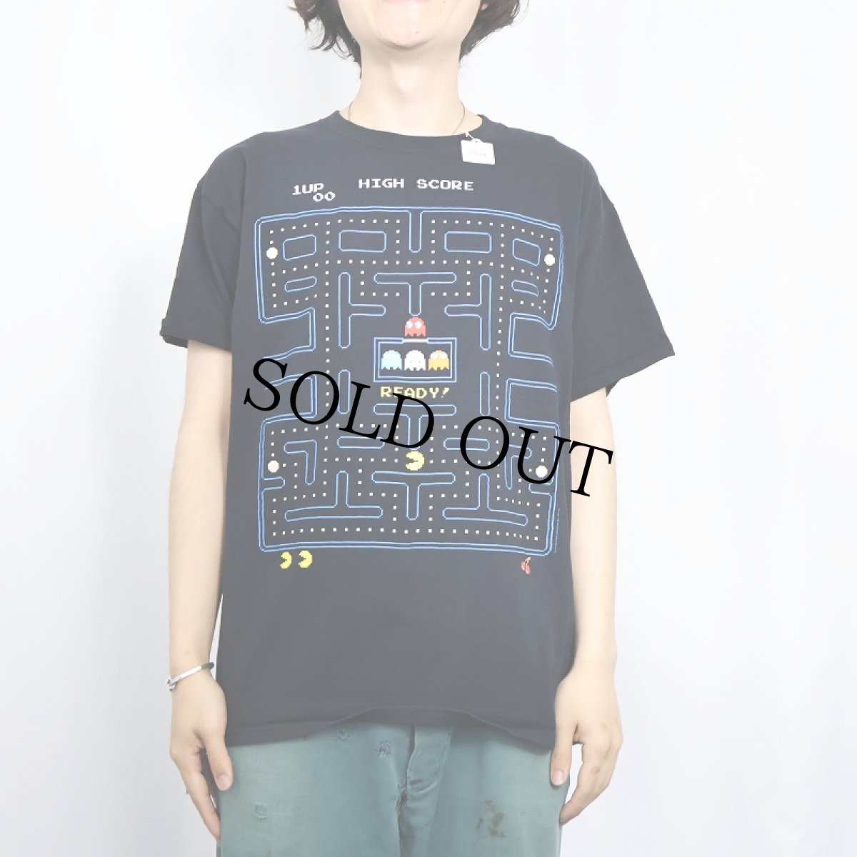 画像2: 2010 NAMCO BANDAI "Pac-Man" ゲームプリントTシャツ BLACK L (2)