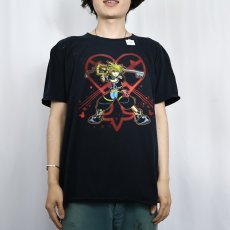 画像2: KINGDOM HEARTS "ソラ" ゲームキャラクター プリントTシャツ BLACK XL (2)