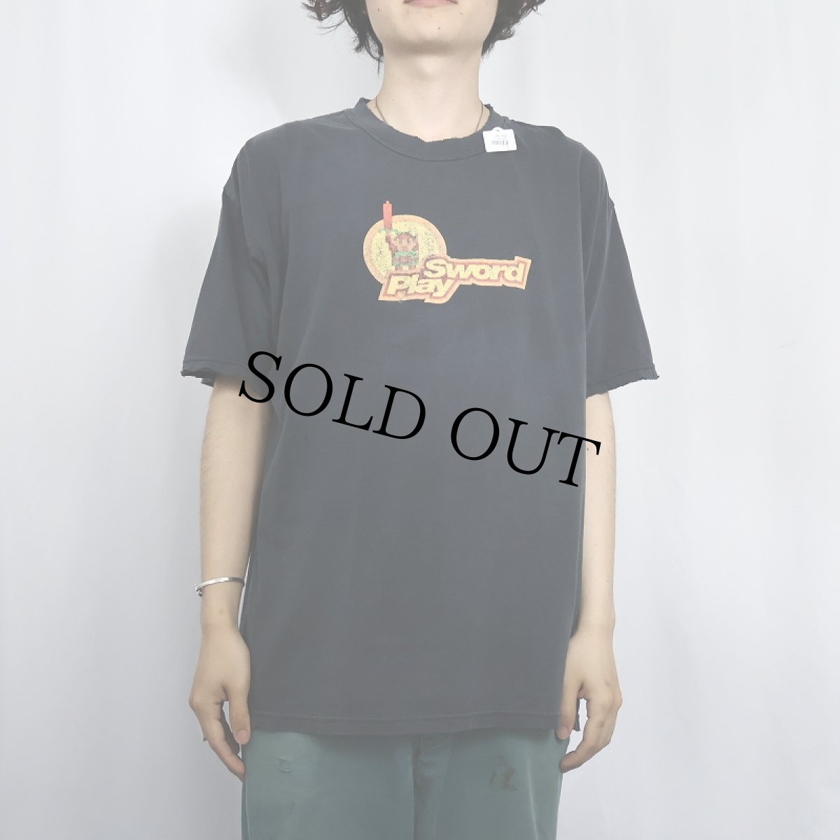 画像2: ZELDA SWORD PLAY ゲームプリントTシャツ BLACK L (2)