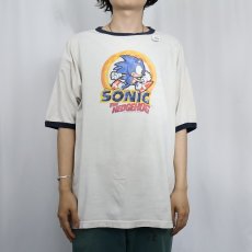 画像2: SONIC "THE HEDGEHOG" ゲームキャラクタープリント リンガーTシャツ (2)