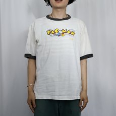 画像2: 2000's NAMCO "Pac-Man" USA製 ゲームプリント リンガーTシャツ L (2)