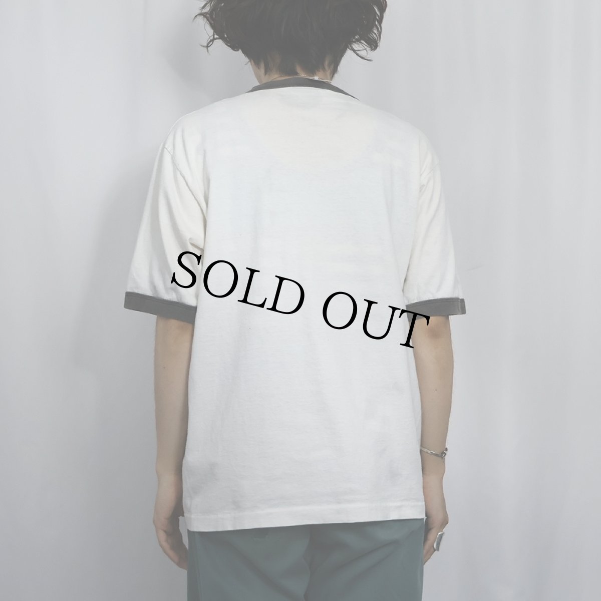 画像3: 2000's NAMCO "Pac-Man" USA製 ゲームプリント リンガーTシャツ L (3)