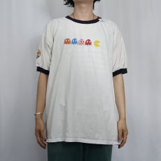画像2: NAMCO "Pac-Man" USA製 ゲームプリント リンガーTシャツ XL (2)