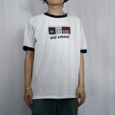 画像2: Nintendo "old school" ゲームプリント リンガーTシャツ L (2)