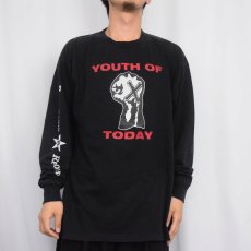 画像2: 90's YOUTH OF TODAY USA製 "POSITIVE OUTLOOK" ハードコアパンクバンド プリントロンT BLACK XL (2)