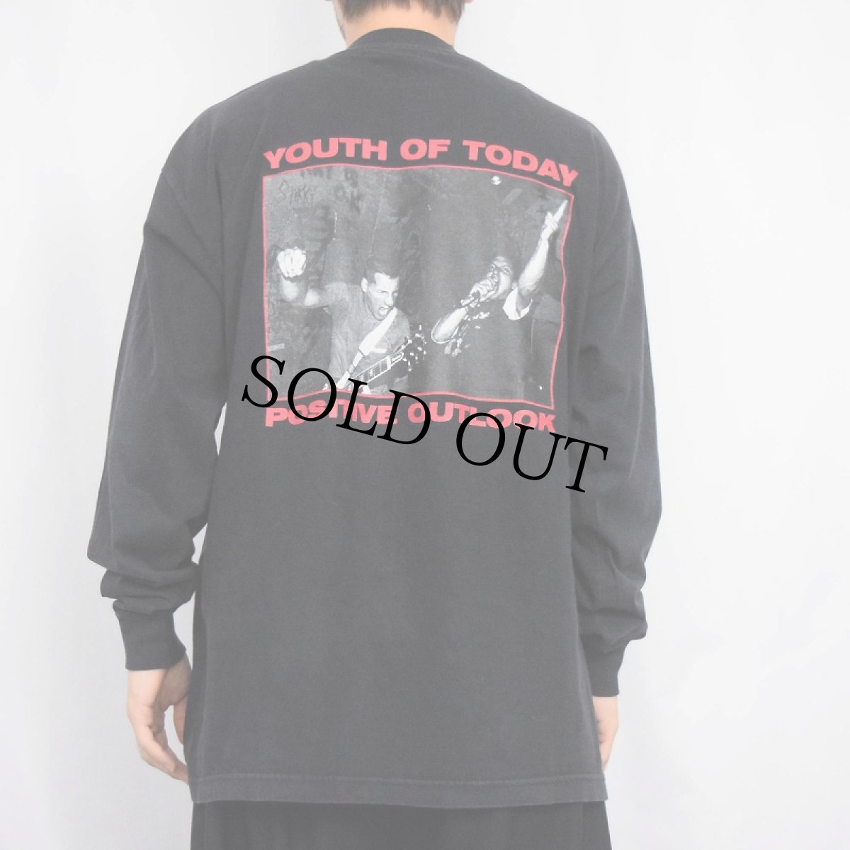 画像3: 90's YOUTH OF TODAY USA製 "POSITIVE OUTLOOK" ハードコアパンクバンド プリントロンT BLACK XL (3)