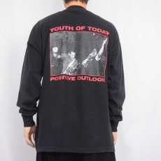画像3: 90's YOUTH OF TODAY USA製 "POSITIVE OUTLOOK" ハードコアパンクバンド プリントロンT BLACK XL (3)