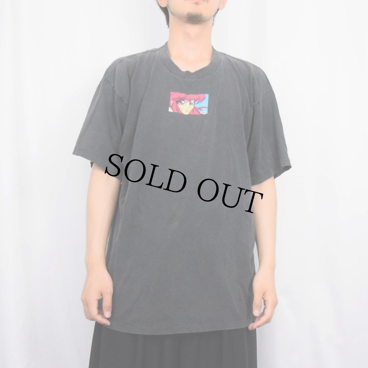 画像2: 90's PIG PEN USA製 アニメキャラクタープリントTシャツ BLACK XL (2)