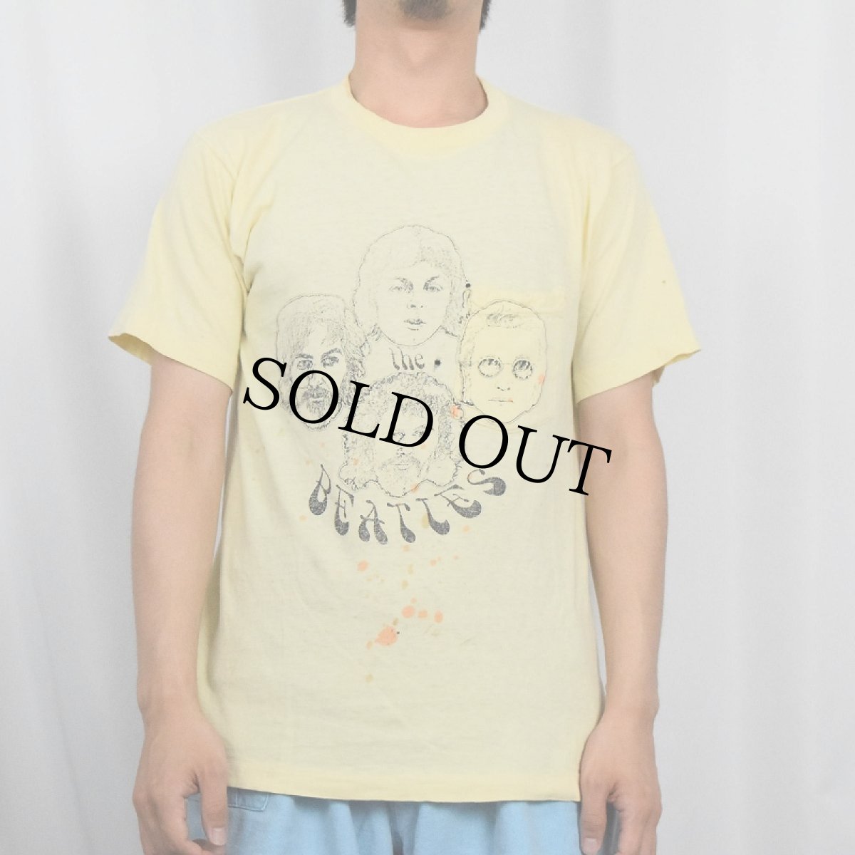 画像2: 70's THE BEATLES ロックバンド プリントTシャツ L (2)