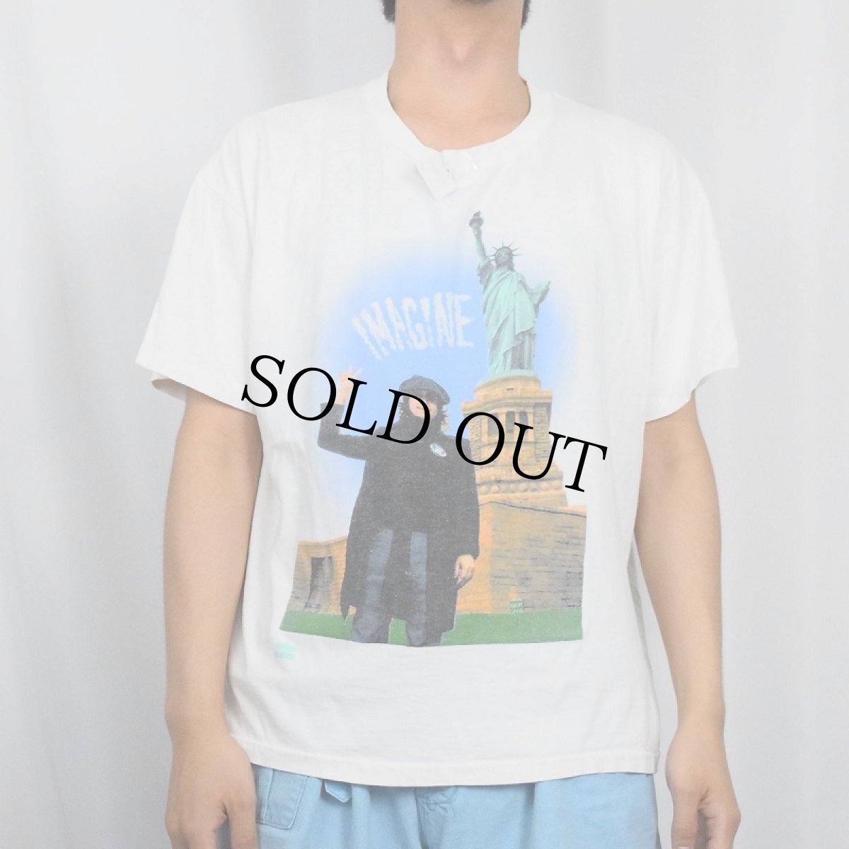 画像3: 90's JOHN LENNON USA製 "IMAGINE GIVE PEACE A CHANCE" シンガーソングライター プリントTシャツ XL (3)