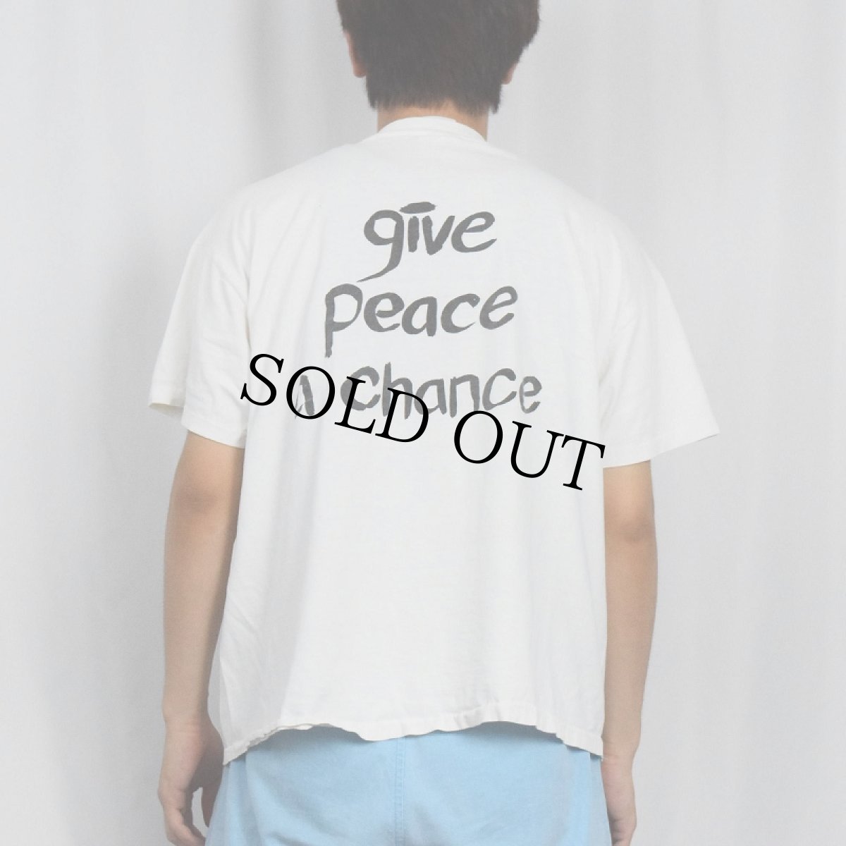 画像4: 90's JOHN LENNON USA製 "IMAGINE GIVE PEACE A CHANCE" シンガーソングライター プリントTシャツ XL (4)