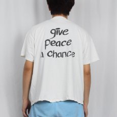 画像4: 90's JOHN LENNON USA製 "IMAGINE GIVE PEACE A CHANCE" シンガーソングライター プリントTシャツ XL (4)