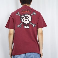 画像3: 90's STUSSY スカルクラウン プリントTシャツ M (3)