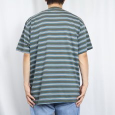 画像3: 80's STUSSY USA製 ボーダー柄 プリントTシャツ L (3)