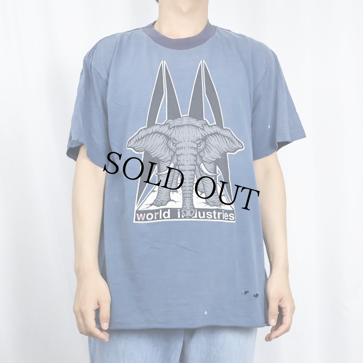 画像2: 90's WORLD INDUSTRIES USA製 "MIKE VALLERY" エレファントプリントTシャツ XL (2)