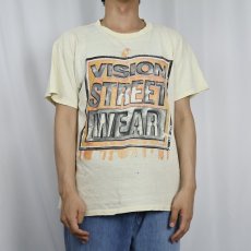 画像2: 80's VISION STREET WEAR USA製 ロゴプリントTシャツ L (2)