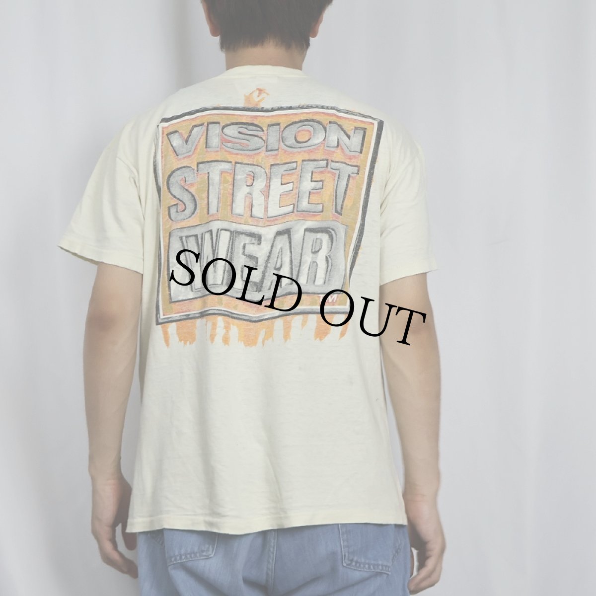 画像3: 80's VISION STREET WEAR USA製 ロゴプリントTシャツ L (3)