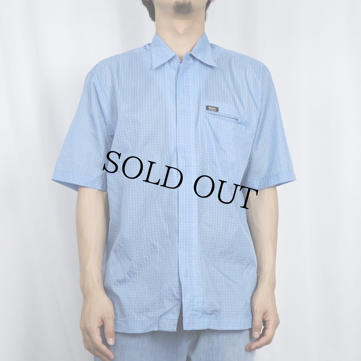 画像2: MOSSIMO チェック柄 ナイロンシャツ M (2)