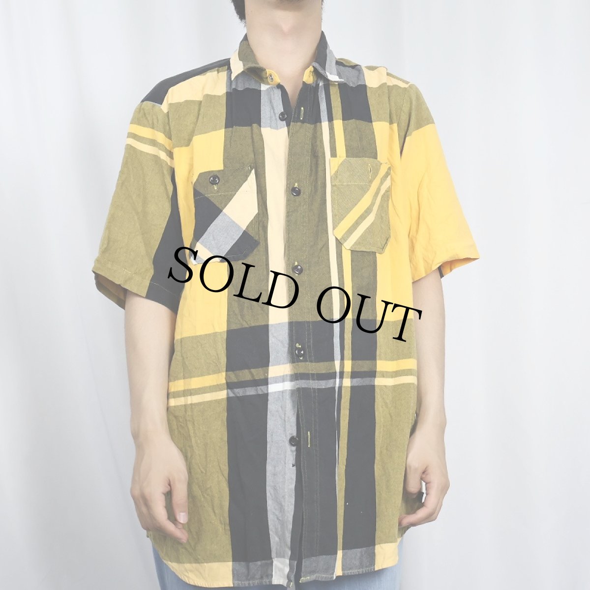 画像2: STUSSY チェック柄 コットンシャツ XL (2)