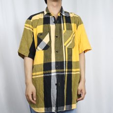 画像2: STUSSY チェック柄 コットンシャツ XL (2)