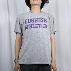 画像2: 80's Champion USA製 トリコタグ 88/12 "CUSHING ATHLETICS" プリントTシャツ L (2)
