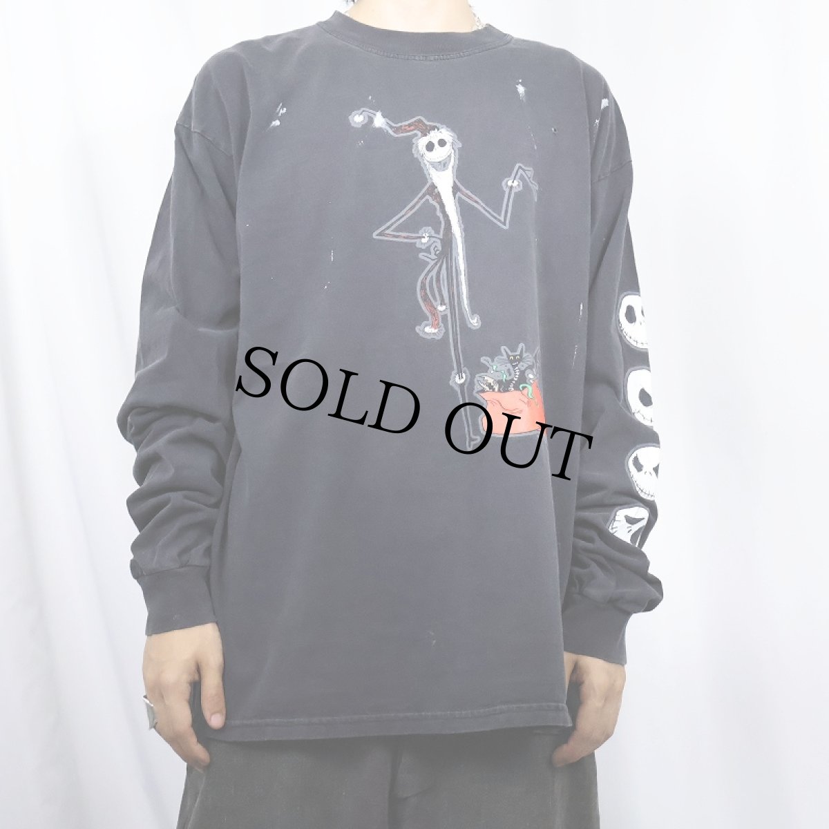 画像2: Disney The Nightmare Before Christmas 映画キャラクター プリントロンT BLACK XL (2)