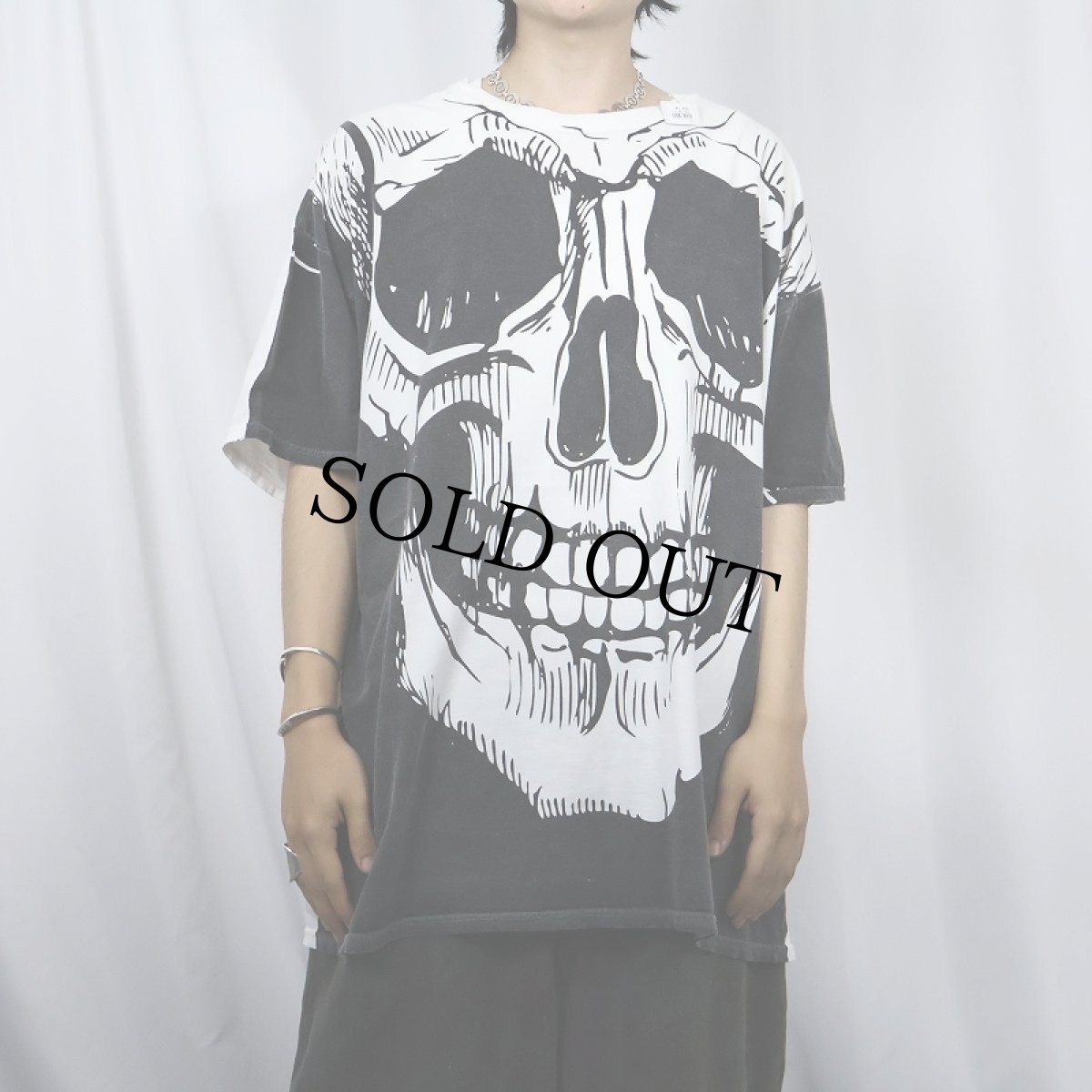 画像2: スカル 大判プリントTシャツ (2)