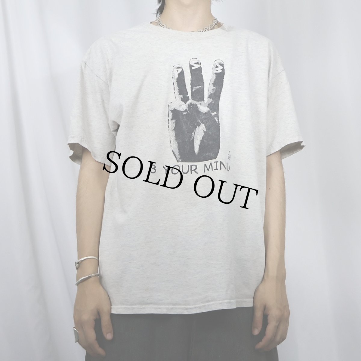画像2: 3 YOUR MIND プリントTシャツ L (2)