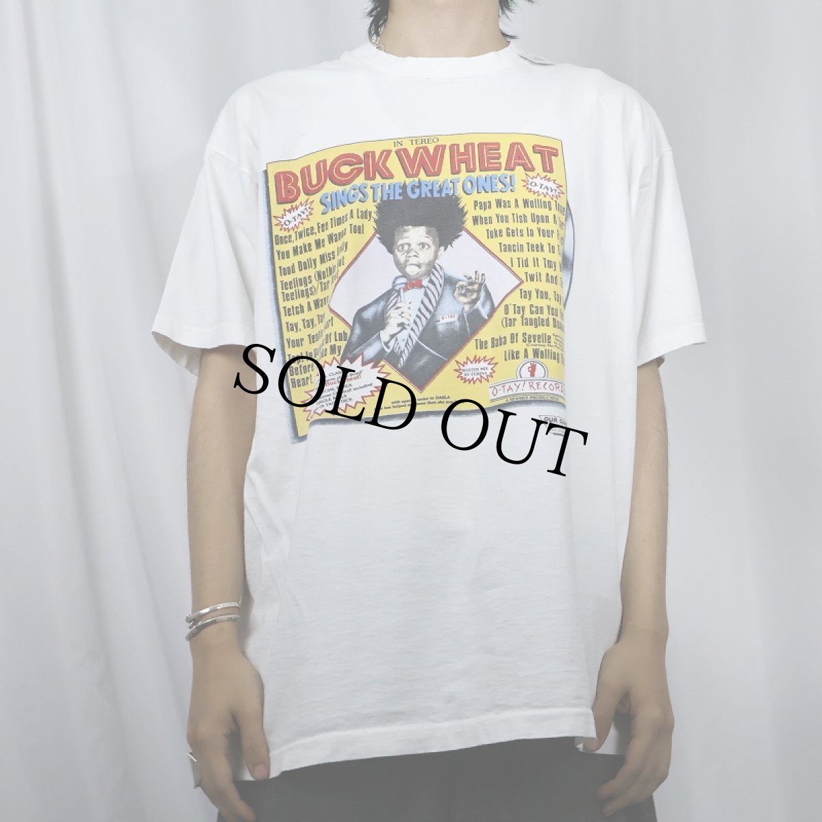 画像2: 90's Our Gang USA製 "Buckwheat" コメディキャラクター プリントTシャツ XL (2)