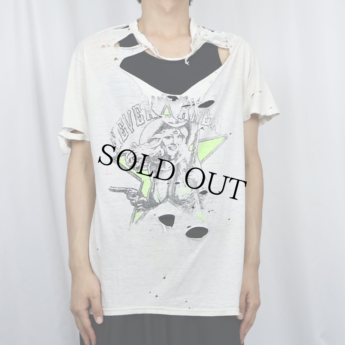 画像2: "NEVER KNEW" カウガール プリントTシャツ XL (2)